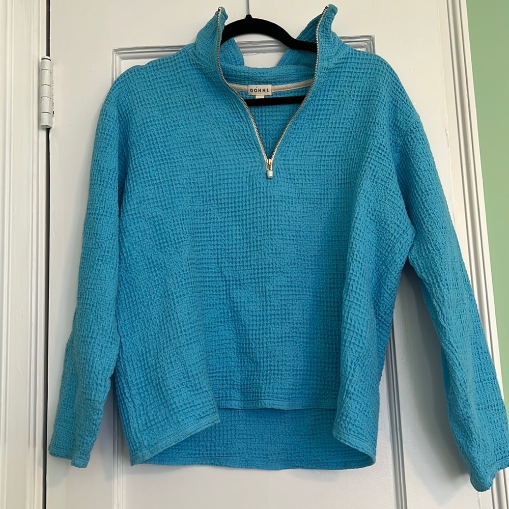DONNI. Sweaters | Donni Waffle Half Zip Pullover